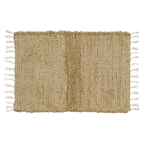 VHC Brands Burlap Natural Chindi/Rag Rug, 1'8" x 2'6"