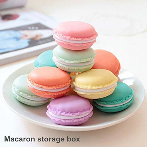 Coolrunner Macaron Case, Mini Macaron Box, Macaron Jewelry Box, Macaron Cute Pill Box, Colorful Macaron Jewelry Storage Box, Shape Storage Box Candy Cute Pill Organizer Case Container(6 PCS)