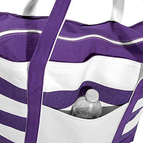 DALIX Monogrammed Beach Bag and Totes for Women Personalized Gifts Purple R