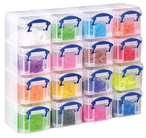 really useful organiser, 16 x 0.14 litre storage boxes in a clear plastic organiser and clear boxes