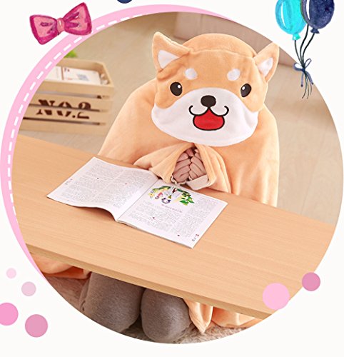 FUYU Cute Dog Cloak Blanket Soft Plush Throw Blanket Shiba Inu Cosplay Cloak