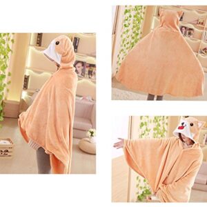 FUYU Cute Dog Cloak Blanket Soft Plush Throw Blanket Shiba Inu Cosplay Cloak