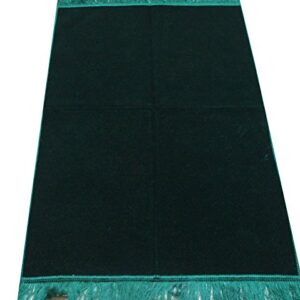 Modefa Turkish Islamic Velvet Janamaz Prayer Rug - Prayer Mat Carpet for Men and Women - Traditional Muslim Sajadah - Ramadan or Eid Gift - Solid Simple (Green)