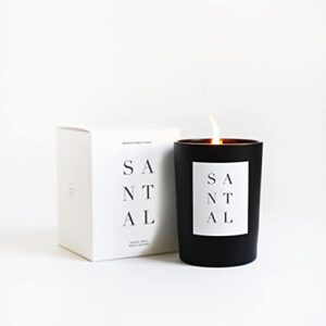 brooklyn candle studio santal noir candle | vegan soy wax luxury scented candle, hand poured in the usa, 70 hour slow burn time (10 oz)