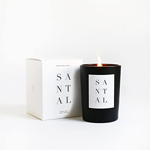 Brooklyn Candle Studio Santal Noir Candle | Vegan Soy Wax Luxury Scented Candle, Hand Poured in The USA, 70 Hour Slow Burn Time (10 oz)