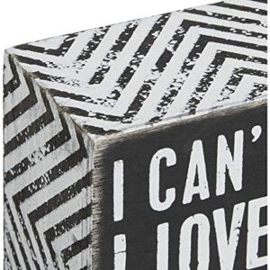 Primitives by Kathy 23238 Chevron Trimmed Box Sign, 3 x 3-Inches, I Love You