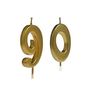 Gold 90th Birthday Candles,Number 90 Cake Topper for Party Decoration