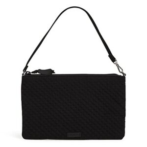 vera bradley women’s microfiber convertible wristlet with rfid protection, classic black, one size
