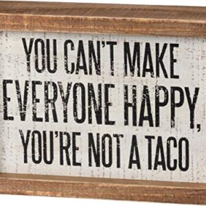 Primitives by Kathy Not A Taco Inset Sign, 5x7 inches, Wooden