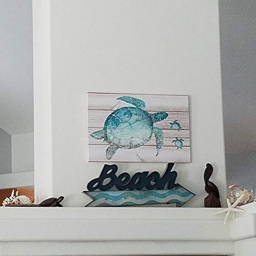 SUMGAR Bathroom Wall Art Bedroom Teal Decor Beach Pictures Coastal Ocean Canvas Paintings Sea Turtle,12x16 in