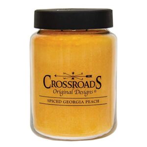 crossroads original designs spiced georgia peach jar candle 26oz, light grey (model: cr-sgp26)