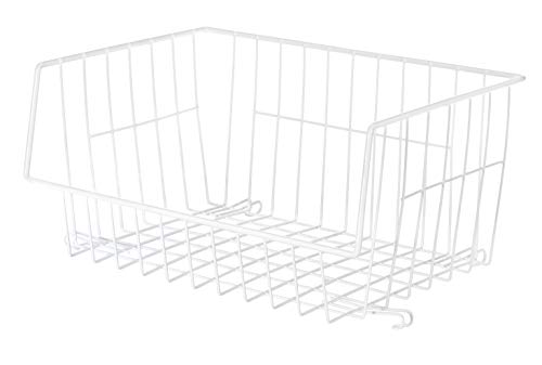 Whitmor Wire Stackable Basket, White