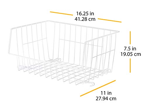 Whitmor Wire Stackable Basket, White