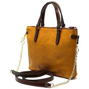 Floto Sesto Leather Crossbody Bag Women's Handbag Shoulder Bag (Yellow)