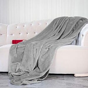 Wolfmark Oversized Sherpa Throw Blanket (60 inches x 72 inches, Grey) | Twin Size Reversible Comfort, Warm & Cozy, Perfectly Plush, Hypoallergenic, Anti-Pill, Micro Mink, Lambswool