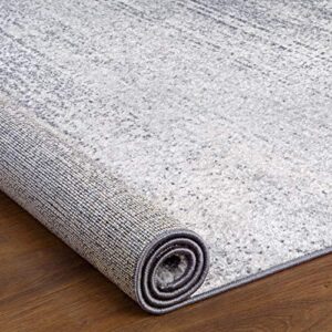 Antep Rugs Florida Collection Distressed Modern Abstract Polypropylene Indoor Area Rug (Grey, 8' x 10')