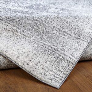 Antep Rugs Florida Collection Distressed Modern Abstract Polypropylene Indoor Area Rug (Grey, 8' x 10')