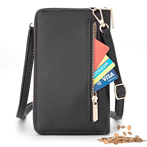 Valentoria Small Crossbody Bag Cell Phone Purse Wallet Leather Card Slot Clutch for Women