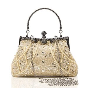 BABEYOND Evening Clutch Purses for Women - 1920s Accessories for Women Gatsby Evening Bag Vintage Beaded Sequin Pearl Clutch