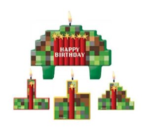 amscan tnt pixelated party birthday candle set