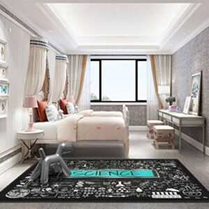 Home Area Runner Rug Pad Hand Drawn About Mathematics on Chalkboard with The World Science in Thickened Non Slip Mats Doormat Entry Rug Floor Carpet for Living Room Indoor Outdoor Throw Rugs