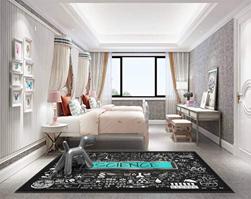 Home Area Runner Rug Pad Hand Drawn About Mathematics on Chalkboard with The World Science in Thickened Non Slip Mats Doormat Entry Rug Floor Carpet for Living Room Indoor Outdoor Throw Rugs