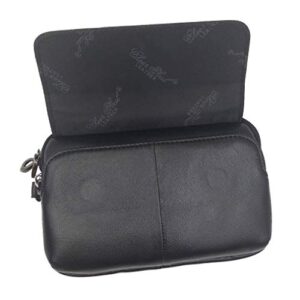 Hebetag Leather Clutch Purse Wallet for Men Phone Holder Wrist Strap Bag Wristlet Coin Money Pouch Business Multiple Compartments Handbag Black