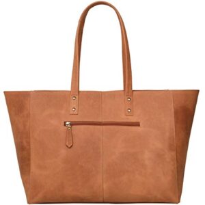 ANTONIO VALERIA Avery Cognac Leather Tote/Top Handle Shoulder Bag for Women