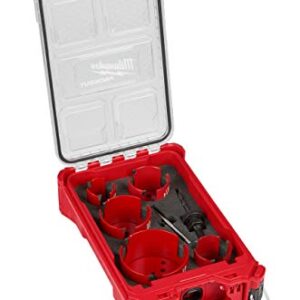 Milwaukee 49-56-9295 BIG HAWG Carbide Hole Saw (2-1/8, 2-9/16, 3, 3-5/8, 4-5/8 Inches) Kit (9-Piece) with PACKOUT Case