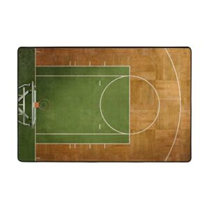 my daily basketball court area rug 4 x 6 feet, living room bedroom kitchen decorative unique lightweight printed rugs carpet