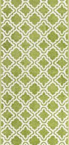 Modern Rug Calipso Green Lattice Trellis Accent Area Rug Entry Way Bright Kids Room Kitchn Bedroom Carpet Bathroom Soft Durable Area Rug (2'3" x 7'3" Runner)