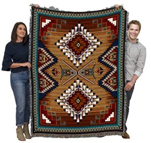 pure country weavers brazos blanket – southwest native american inspired – gift tapestry throw woven from cotton – made in the usa (72×54)