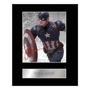 chris evans signed mounted photo display captain america 02 autographed picture print