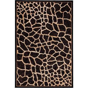 Modern Animal Print Skin Giraffe Circles Safari African Theme Area Rug (2’ X 3’)