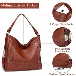 Kasqo Hobo Bags for Women,Large Ladies Purses and Handbags Vegan Leather Shoulder Bags Fashion Satchel Bag Tote Bags