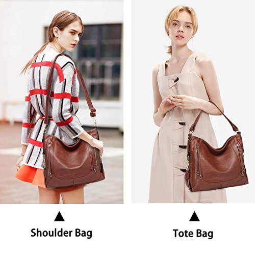 Kasqo Hobo Bags for Women,Large Ladies Purses and Handbags Vegan Leather Shoulder Bags Fashion Satchel Bag Tote Bags