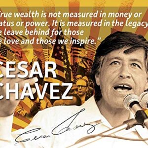 777 Tri-Seven Entertainment Cesar Chavez Poster Quote Labor Activist Education Art Print (24x18), Multicolor (CCPQLAEAP2418)