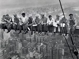 new york lunch atop a skyscraper photograph taken in 1932 by charles c. ebbets print poster (20 x 16) for living room
