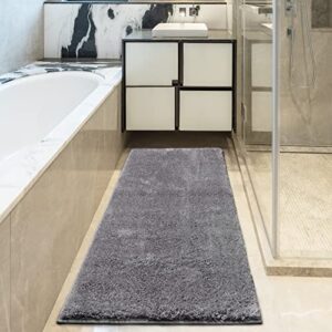 indoor solid design non-slip rubberback 2×5 modern runner rug for hallway, kitchen, living room, bedroom, 20″ x 59″, dark gray