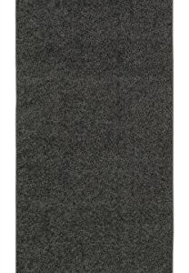 Indoor Solid Design Non-Slip Rubberback 2x5 Modern Runner Rug for Hallway, Kitchen, Living Room, Bedroom, 20" x 59", Dark Gray