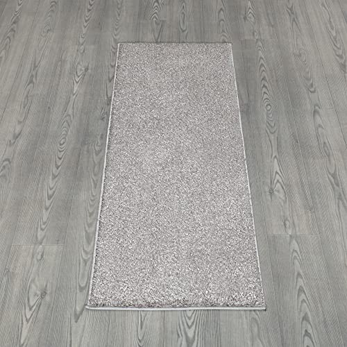 Indoor Solid Design Non-Slip Rubberback 2x5 Modern Runner Rug for Hallway, Kitchen, Living Room, Bedroom, 20" x 59", Dark Gray