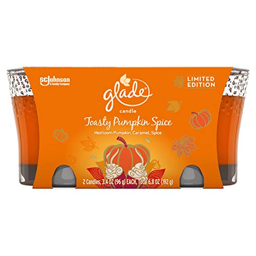 Glade Jar Candle Air Freshener, Limited Edition, Toasty Pumpkin Spice, 2 Candles, 6.8 oz