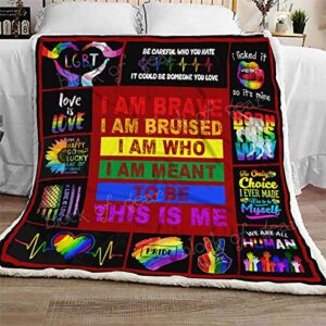geembi lgbt sofa blanket th673, adult sherpa fleece throw blankets bedding blanket reversible -decorative blanketed – artwork sherpa blanket – best gift 2019