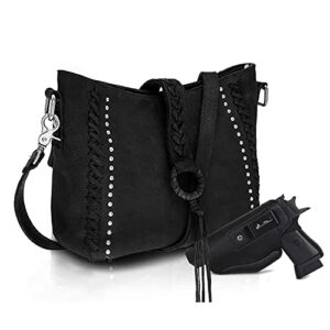 montana west genuine leather hobo shoulder bag for women western woven satchel handbags crossbody purse with tassel
