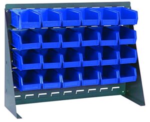 quantum storage systems qbr-2721-220-24bl ultra bin complete bench rack package with 24 ultra bins, 27″ x 8″ x 21″ , blue