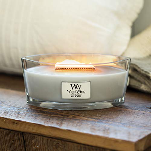 Woodwick Ellipse Scented Candle, Warm Wool, 16oz | Up to 50 Hours Burn Time