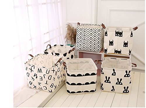 13" Storage Baskets,Square Canvas Toy Storage Bins,Durable Large Collapsible Storage Bins with Handles for Home Closet Bedroom Drawers Organizers, Toy Storing Black White 2 Pack (Dot+ Semicircle)