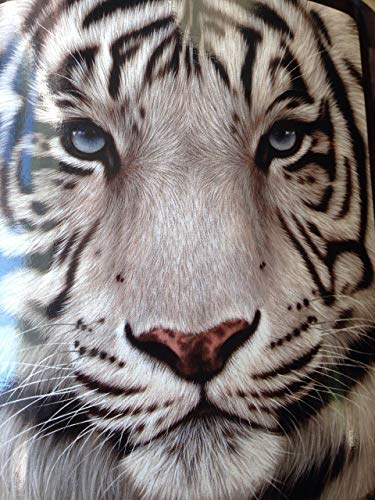 American Heritage Collection, "White Face Tiger" Raschel Throw Blanket, 50" x 60", 50" x 60
