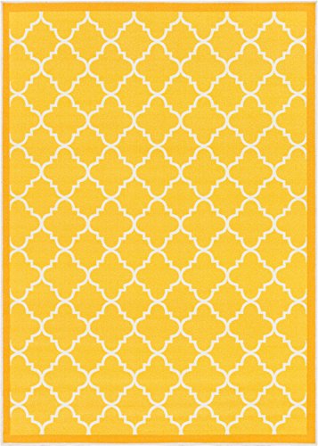 Well Woven Kings Court Brooklyn Trellis Modern Gold Geometric Lattice 3'3" x 4'7" Indoor/Outdoor Area Rug