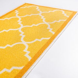 Well Woven Kings Court Brooklyn Trellis Modern Gold Geometric Lattice 3'3" x 4'7" Indoor/Outdoor Area Rug